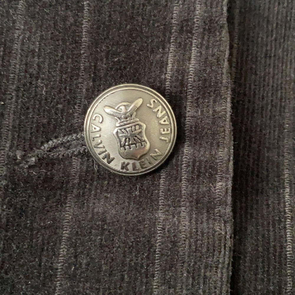 Calvin Klein Corduroy Pinstriped Black Blazer - Picture 3 of 10